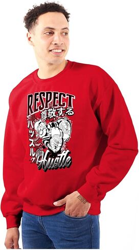 Brisco Brands Cool Rich Popeye Respect The Hustle Men's Crewneck Sweatshirt in Saudi Arabia