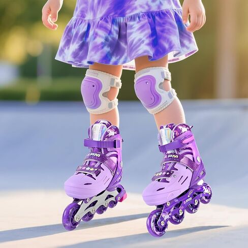 2PM SPORTS Inline Skates for Girls Boys Kids Age 4-8 5-8 6-12 8-12 with Light Up Wheels, Adjustable Inline Skates for Women Youth Size 11C 1 2 3 4 5 6 7 8 in Kuwait