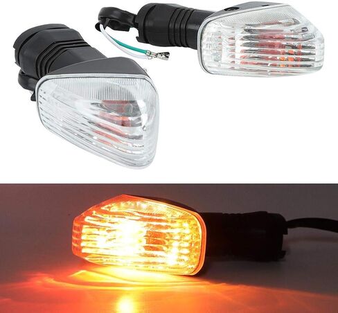 Akozon Turn Light 2 قطعة ملحقات تعديل الدراجة النارية مصباح الانعطاف لـ KAWASAKI NINJA ZX-6R 636 600 ZX-6RR KLE 500 KLE 650 VERSYS KLR 650 Z750S (أسود + أبيض) in Saudi Arabia