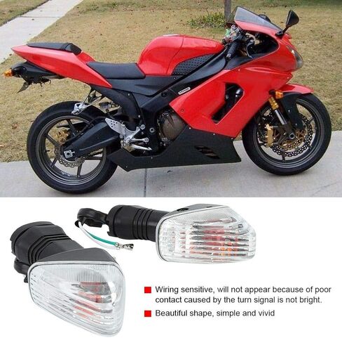 Akozon Turn Light 2 قطعة ملحقات تعديل الدراجة النارية مصباح الانعطاف لـ KAWASAKI NINJA ZX-6R 636 600 ZX-6RR KLE 500 KLE 650 VERSYS KLR 650 Z750S (أسود + أبيض) in Saudi Arabia