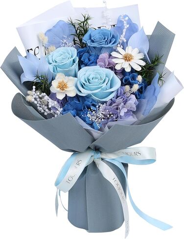 زهور للتسليم باقة زهور الورد المحفوظة، الورود الأبدية، هدية للنساء والأم والزوجة والجدة وعيد الحب وعيد الأم والتخرج in Kuwait