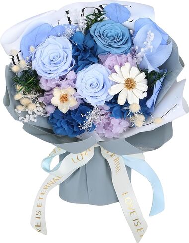 زهور للتسليم باقة زهور الورد المحفوظة، الورود الأبدية، هدية للنساء والأم والزوجة والجدة وعيد الحب وعيد الأم والتخرج in Kuwait