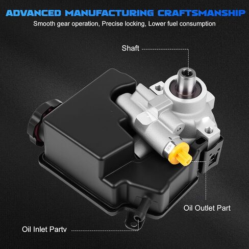 Power Steering Pump with Reservoir 20-55982 for 2005-2009 Allure/LaCrosse for 2004-2005 Impala/Monte Carlo for 2004-2008 Grand Prix 3.8L V6 Power Assist Pump Part # 2055982 26086105 in Saudi Arabia