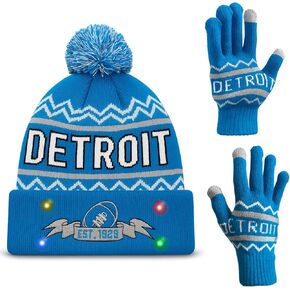 Vintage Classic Skull Cap Beanie LED Hat with Gloves Cuffed Winter Hat Knit Comes Gifts for Men Women Fans in Saudi Arabia