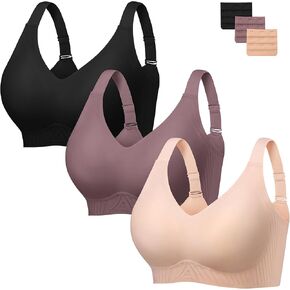 habibee حمالات الصدر للنساء لا Underwire سلس رفع حمالة الصدر اللاسلكية التغطية الكاملة مريحة اليومية تي شيرت حمالات الصدر 32D-44D in Kuwait