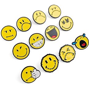Smiley Face Pin, Officially Licensed by SmileyWorld for Backpacks Accessory Women's Novelty Buttons and Pins in Saudi Arabia