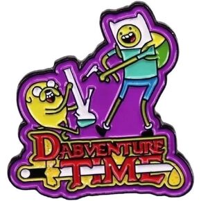 Dabventure Adventure Time Title Logo Sword Come Along With Me Jake Finn Cartoon Animated TV Show Smoke Smoking High Weed Cannabis CBD Hemp Marijuana Bong 1.2" Enamel Pin Badge in Saudi Arabia