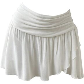 تنورة Verdusa النسائية ذات الطبقات المكشكشة ذات الخصر المنخفض والتنانير القصيرة غير المتماثلة in Kuwait