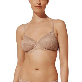 حمالة صدر ديمي من الدانتيل من ريش لوف للنساء، شبه شفافة، مريحة وناعمة، أشرطة قابلة للتعديل، أكواب من الإسفنج الذكي in Kuwait