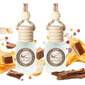 معطر هواء معلق للسيارة من فيلوز - رائحة صندل ناعمة تدوم طويلاً، موزع روائح الزيوت العطرية للسيارة بدون ميثيل كاربيتول وهيكسيلين جلايكول in Kuwait