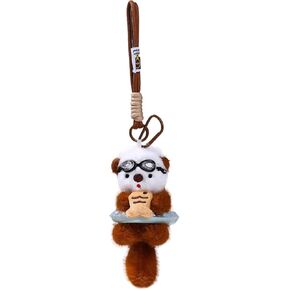 Plush Keychain Otter Charm for Women Teens & Animal Lovers | for Handbags Purses Backpacks & Car Keys | Birthday Gift in Kuwait