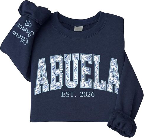 Personalized Floral Embroidered Mama Sweatshirt, Custom Mama Sweatshirt, Grandma Gifts Christmas, Mother's Day 6 in Kuwait