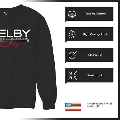 Tee Hunt Shelby Legendary Racing Performance Since 1962 Sweatshirt Mustang Cobra GT Muscle Car GT500 Powered by Ford Crewneck in Saudi Arabia