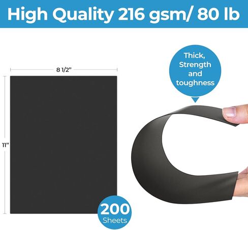 200 Sheets White Cardstock Paper - Ohuhu 8.5 x 11 Card Stock Printer Paper for DIY Making Cards Invitations Office Printing Paper Crafting Crafts - 80 lb in Kuwait