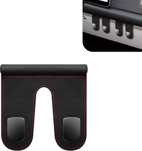Shakas Car Co-Pilot Glovebox Hook Luxurious Leather, Metal Multifunctional Anti-slip Hooks for Bags Umbrella Wallet Glasses, Vehicle Interior Storage Organizer, Universal for RV, SUV, Truck（Type B） in Saudi Arabia