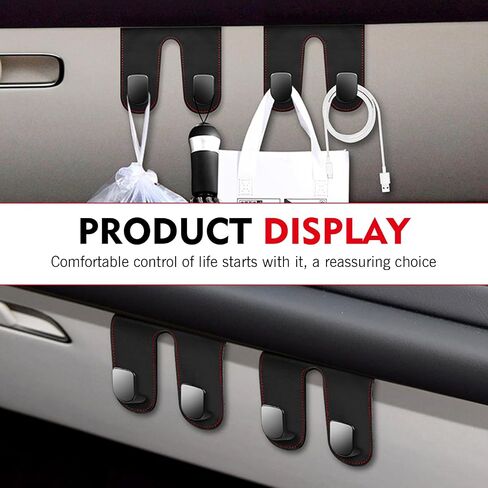 Shakas Car Co-Pilot Glovebox Hook Luxurious Leather, Metal Multifunctional Anti-slip Hooks for Bags Umbrella Wallet Glasses, Vehicle Interior Storage Organizer, Universal for RV, SUV, Truck（Type B） in Saudi Arabia