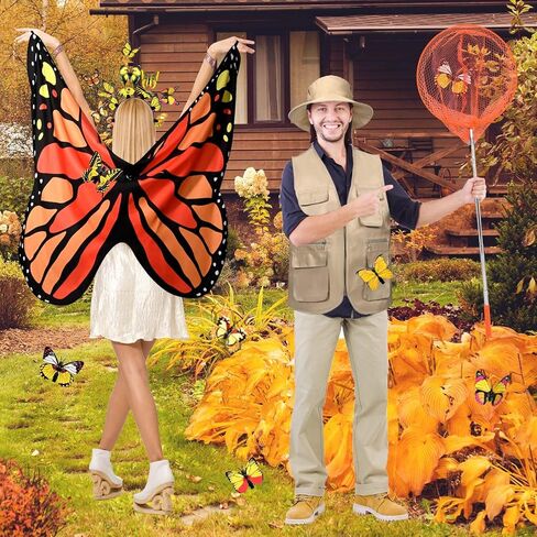 Halloween Couple Costume for Adult Butterfly and Butterfly Catcher Costume for Women Men Friends Cosplay for Halloween Party Supplies in Saudi Arabia