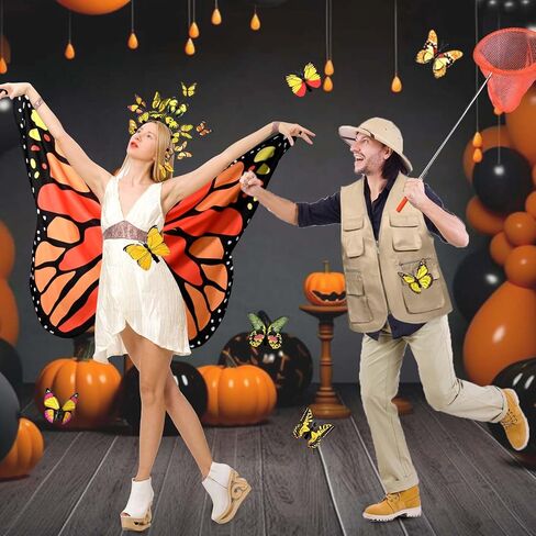 Halloween Couple Costume for Adult Butterfly and Butterfly Catcher Costume for Women Men Friends Cosplay for Halloween Party Supplies in Saudi Arabia