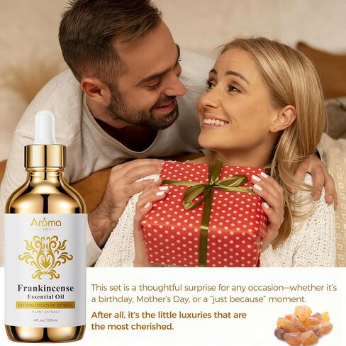 Frankincense Essential Oil - 4 Fl Oz - 100% Pure - Diffuser Oil - Essential Oils for Skin - Anti-Aging,Reduces Fine Lines in Kuwait