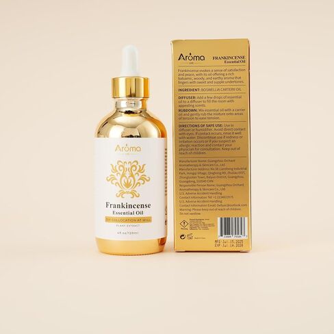 Frankincense Essential Oil - 4 Fl Oz - 100% Pure - Diffuser Oil - Essential Oils for Skin - Anti-Aging,Reduces Fine Lines in Kuwait