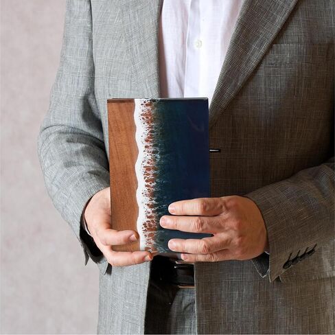 Ocean Wooden Resin Urn | Sea Shore Urn | Unique Urn | Modern Urn | Urns For Human Ashes | adult male urn in Kuwait