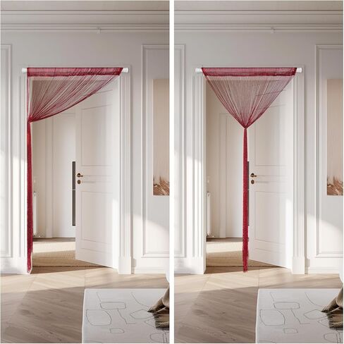 4 قطع ستائر لامعة من ستائر المدخل، ستائر خرز للمدخل، 99 × 79 بوصة معلقة هامشية لغرفة الهبي مقسمة للباب ستارة بوهو للأبواب شرابة للمداخل والنوافذ والخزانة وديكور الخصوصية (الشمبانيا) in Kuwait