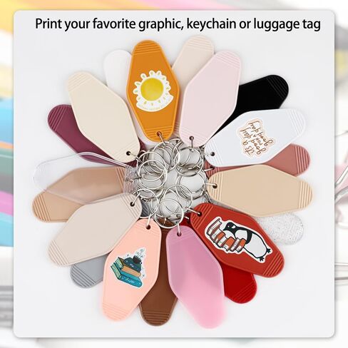 40 PCS Hotel Keychain Blank with Key Rings,20 Colors Rainbow Plastic Rhombus Vintage Motel Keychains Blank for DIY Sublimation Luggage Tag Label Craft Gifts Decorations. in Saudi Arabia