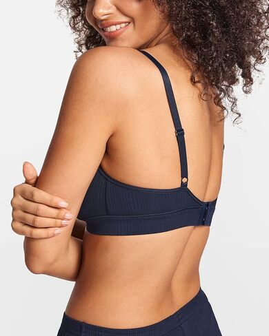 Women's Natrelax Triangle Bralette No Underwire Plunge Unlined Ribbed Soft Wireless Bra V Neck Sexy Everyday in Kuwait