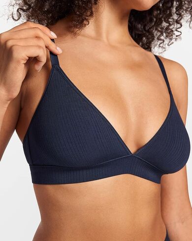 Women's Natrelax Triangle Bralette No Underwire Plunge Unlined Ribbed Soft Wireless Bra V Neck Sexy Everyday in Kuwait