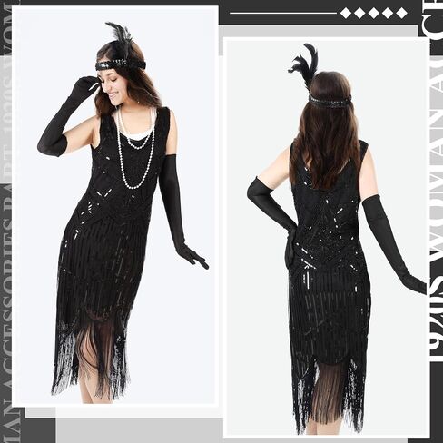 1920s Couple Cosplay Costume Roaring Retro Costume Accessories Set Fringed Dress Outfit Woman and Man Cosplay in Saudi Arabia