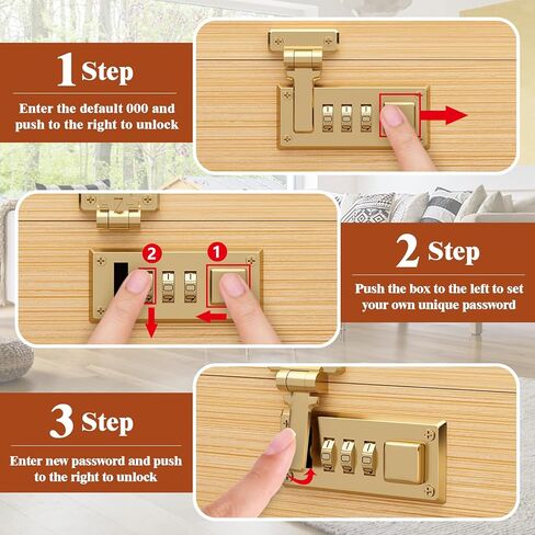 صندوق خيزران كبير، صندوق تخزين مزخرف مقفل مع قفل مركب، صندوق قفل خشبي بغطاء، صندوق تخزين خشبي مقفل مع صينية قابلة للإزالة ومرطبانات in Kuwait