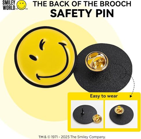 دبوس وجه مبتسم، مرخص رسميًا من SmileyWorld لحقائب الظهر وأزرار ودبابيس نسائية مبتكرة in Saudi Arabia