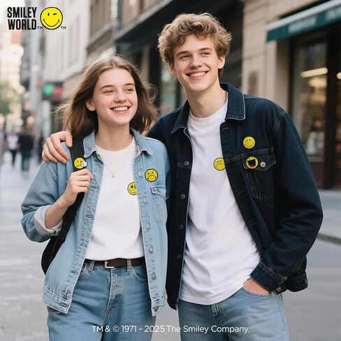 دبوس وجه مبتسم، مرخص رسميًا من SmileyWorld لحقائب الظهر وأزرار ودبابيس نسائية مبتكرة in Saudi Arabia