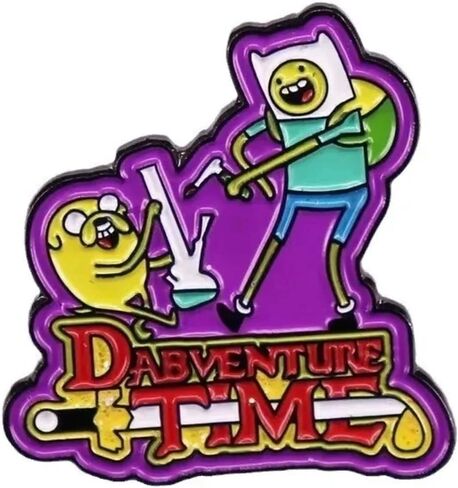 Dabventure Adventure Time Title Logo Sword Come Along With Me Jake Finn Cartoon Animated TV Show Smoke Smoking High Weed Cannabis CBD Hemp Marijuana Bong 1.2" Enamel Pin Badge in Saudi Arabia