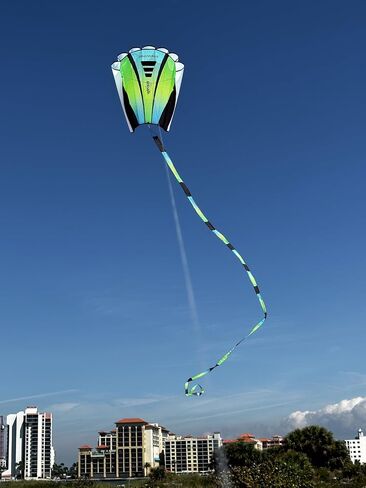 Prism Kite Technology Sinewave Plasma Mesmerizing Parafoil Kite Ready to Fly with 200 Foot Line and Removable 20 Foot Matching Tail in Kuwait