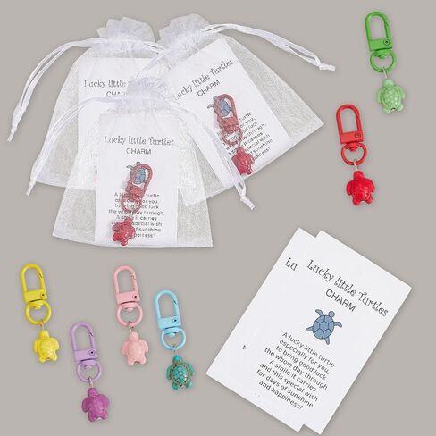 CRASPIRE 30 Sets Travel Turtle Keychain Positive Inspirational Charms Gifts Bulk Turquoise Summer Sea Good Luck Key Rings Ocean Animal Beach Metal Clasp with Bags Blessing Card for DIY Party Favors in Saudi Arabia