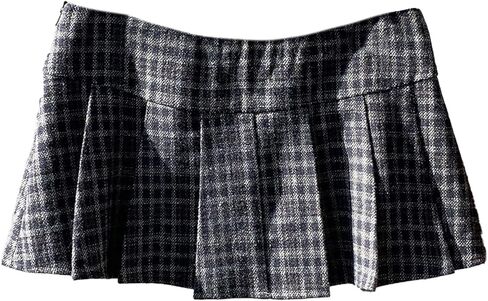 تنورة نسائية صغيرة منقوشة بطيات من Milumia وربطة عنق منخفضة الخصر على شكل حرف A تنانير قصيرة in Kuwait