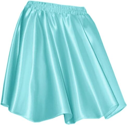 Indian Trendy Women's Basic Versatile Satin Flared Casual Mini Skater Skirt in Saudi Arabia