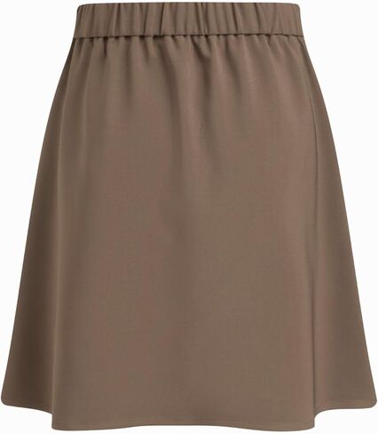 تنانير CIDER بطول الركبة للنساء بأزرار أمامية على شكل حرف a مرنة بخصر متوسط ​​سادة تنورة ميدي أساسية غير رسمية خريف عصرية in Kuwait