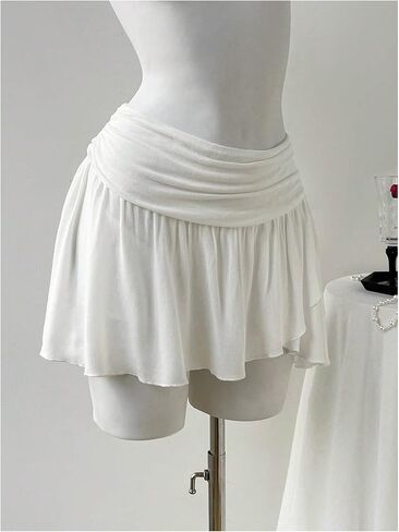 تنورة Verdusa النسائية ذات الطبقات المكشكشة ذات الخصر المنخفض والتنانير القصيرة غير المتماثلة in Kuwait