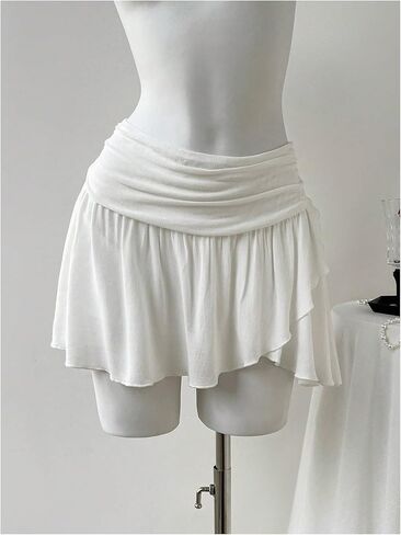 تنورة Verdusa النسائية ذات الطبقات المكشكشة ذات الخصر المنخفض والتنانير القصيرة غير المتماثلة in Kuwait