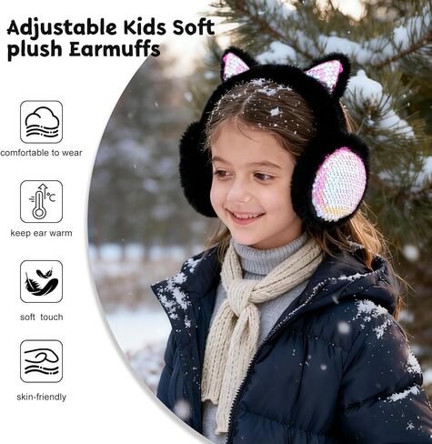 مجموعة قفازات الأذن الشتوية للأطفال مع ترتر قابل للتعديل، لامعة ورقيقة، غطاء للأذنين الدافئ للأطفال في الهواء الطلق الطقس البارد in Kuwait