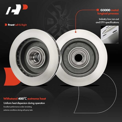 A-Premium 13.03 inch (331mm) Front Vented Disc Brake Rotors + Ceramic Pads Kit Compatible with Select Ford Models - F-350 Super Duty 1999 2000 2001 2002, DRW, 4-Wheel ABS, RWD, 6-PC Set in Saudi Arabia