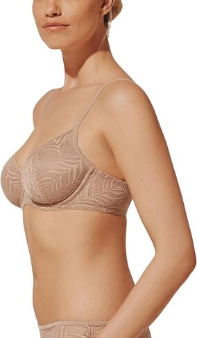 حمالة صدر ديمي من الدانتيل من ريش لوف للنساء، شبه شفافة، مريحة وناعمة، أشرطة قابلة للتعديل، أكواب من الإسفنج الذكي in Kuwait