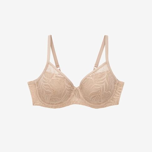 حمالة صدر ديمي من الدانتيل من ريش لوف للنساء، شبه شفافة، مريحة وناعمة، أشرطة قابلة للتعديل، أكواب من الإسفنج الذكي in Kuwait