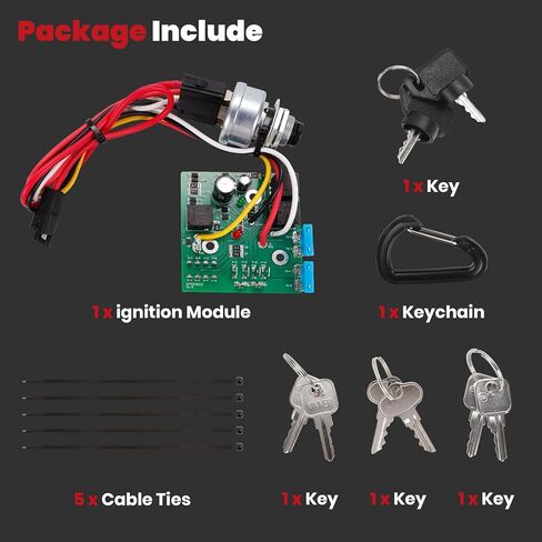Ignition Switch Module with Keys fits for John Deere LX255 LX266 LX277 LX279 LX280 LX288 LX289 GT225 GT235 GT235E GT245 GX255 GX325 GX335 GX355 GX345 .etc LX GT GX Series Replaces AM132500 in Kuwait