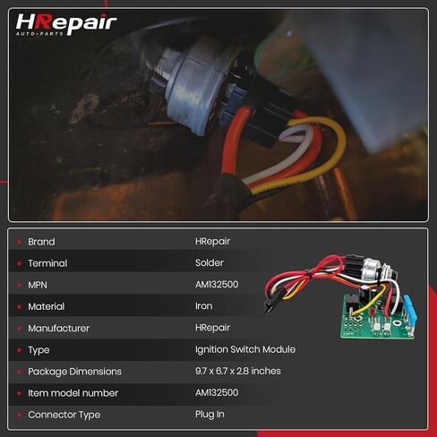 Ignition Switch Module with Keys fits for John Deere LX255 LX266 LX277 LX279 LX280 LX288 LX289 GT225 GT235 GT235E GT245 GX255 GX325 GX335 GX355 GX345 .etc LX GT GX Series Replaces AM132500 in Kuwait