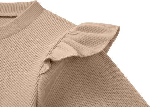 Arshiner Toddler Girls Clothes 2 Piece Outfits Ruffle Trim Long Sleeve Pullover Sweatshirts and Leggings Fall Clothing Sets in Saudi Arabia