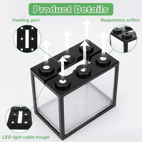 4PCS Plastic Small Betta Fish Tank, 0.6 Gallon Stackable Fish Bowl, Cube Fish Aquarium Tank for Shrimp, Turtle, Small Crab (Clear) in Kuwait