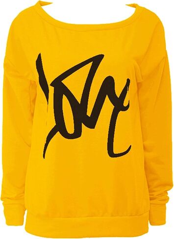 OMZIN Womens Halloween Off Shoulder Sweatshirt Casual Long Sleeve Loose Slouchy Shirt Pullover in Saudi Arabia